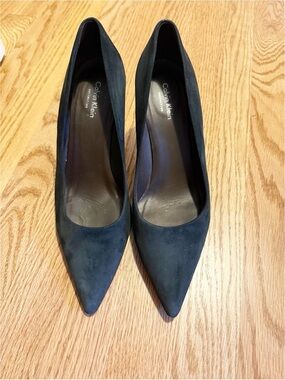 Calvin Klein Collection Suede Pointed-Toe Pumps Size 39 (US 8.5/9) Black Suede
